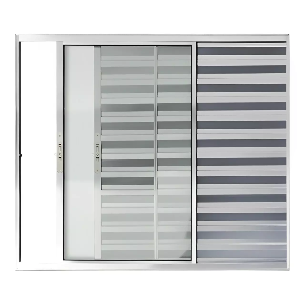 Janela de Alumínio Natural Veneziana de Correr 3 Folhas Sem Grade Bri - 0