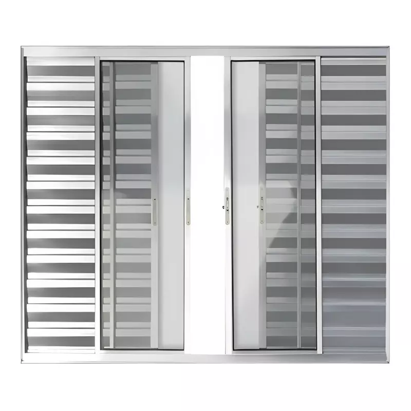 Janela de Alumínio Natural Veneziana de Correr 6 Folhas Sem Grade Bri - 0