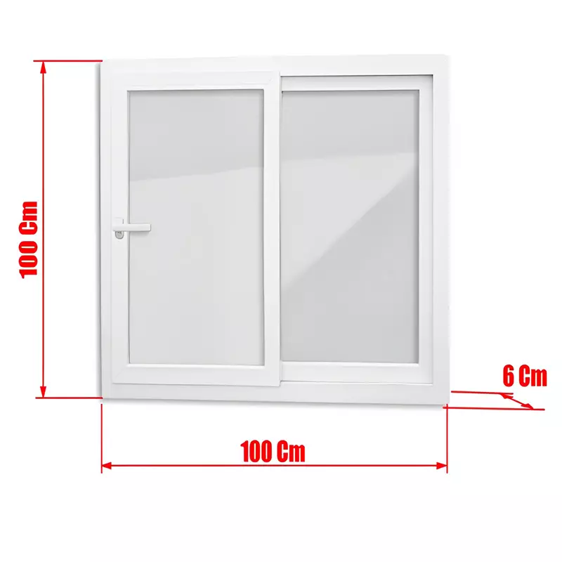 Janela de PVC Branco Vitro de Correr 2 Folhas Móveis e Fechadura Sem - 4