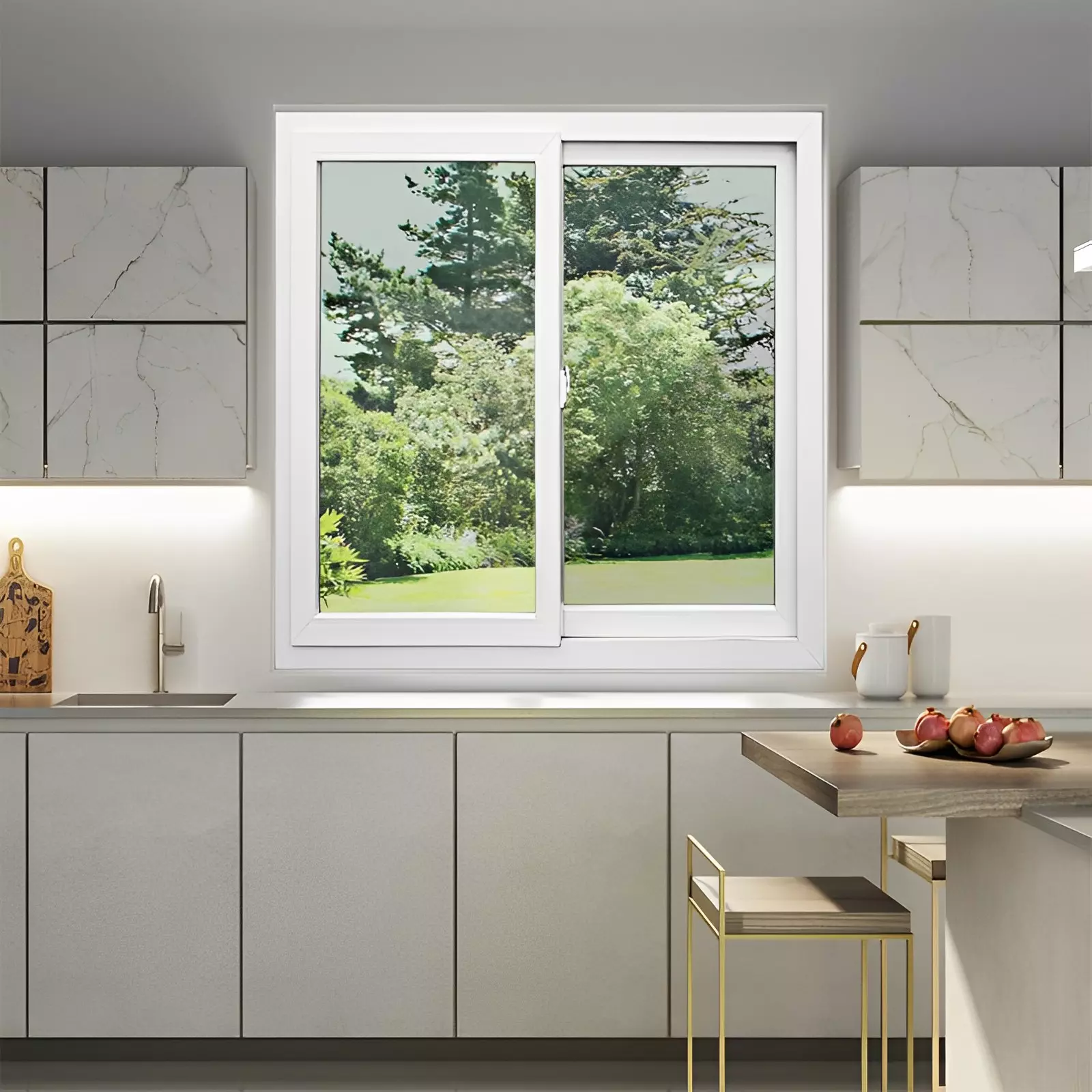 Janela de PVC Branco Vitro de Correr 2 Folhas Móveis Sem Grade Brimak - 5