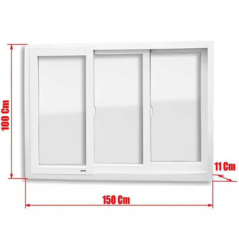 Janela de PVC Branco Vitro de Correr 3 Folhas Móveis de Vidros Sem Gr - 4