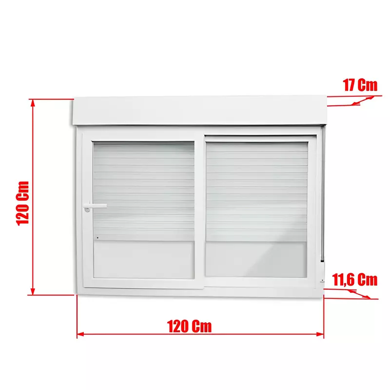 Janela de PVC Branco Vitro de Correr 2 Folhas Móveis Com Persiana Inte - 4