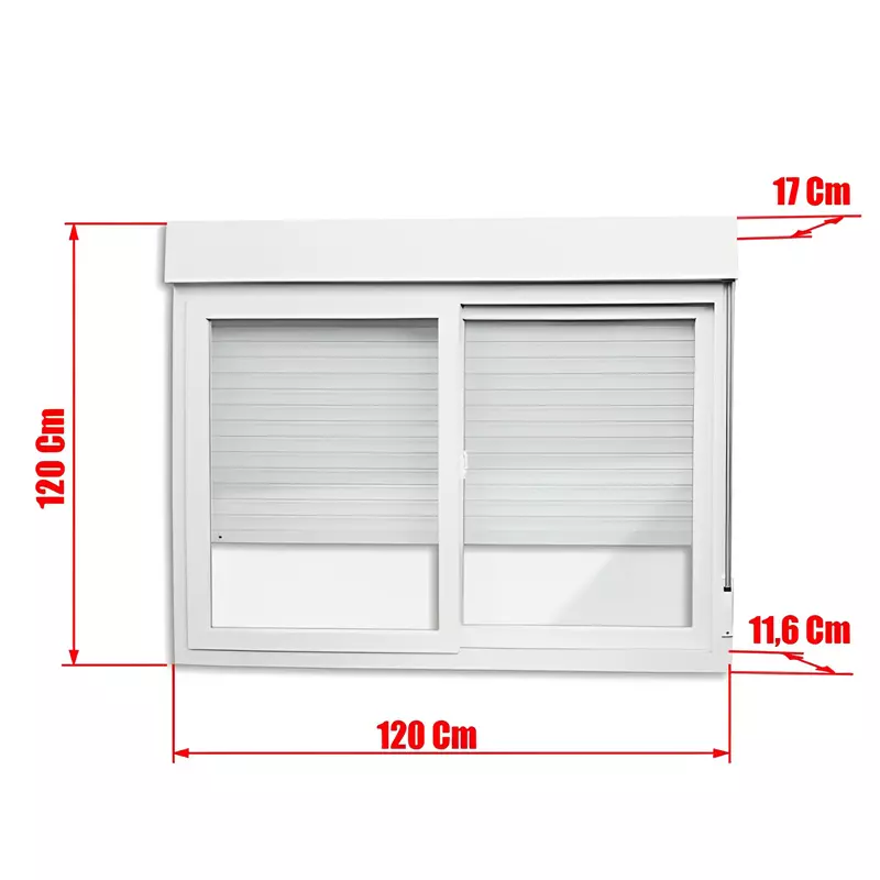 Janela de PVC Branco Vitro de Correr 2 Folhas Móveis Com Persiana Inte - 4
