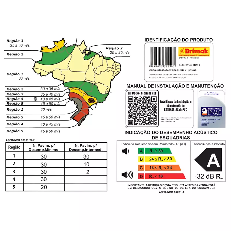 Janela de PVC Branco Vitro de Correr 2 Folhas Móveis Com Persiana Inte - 6