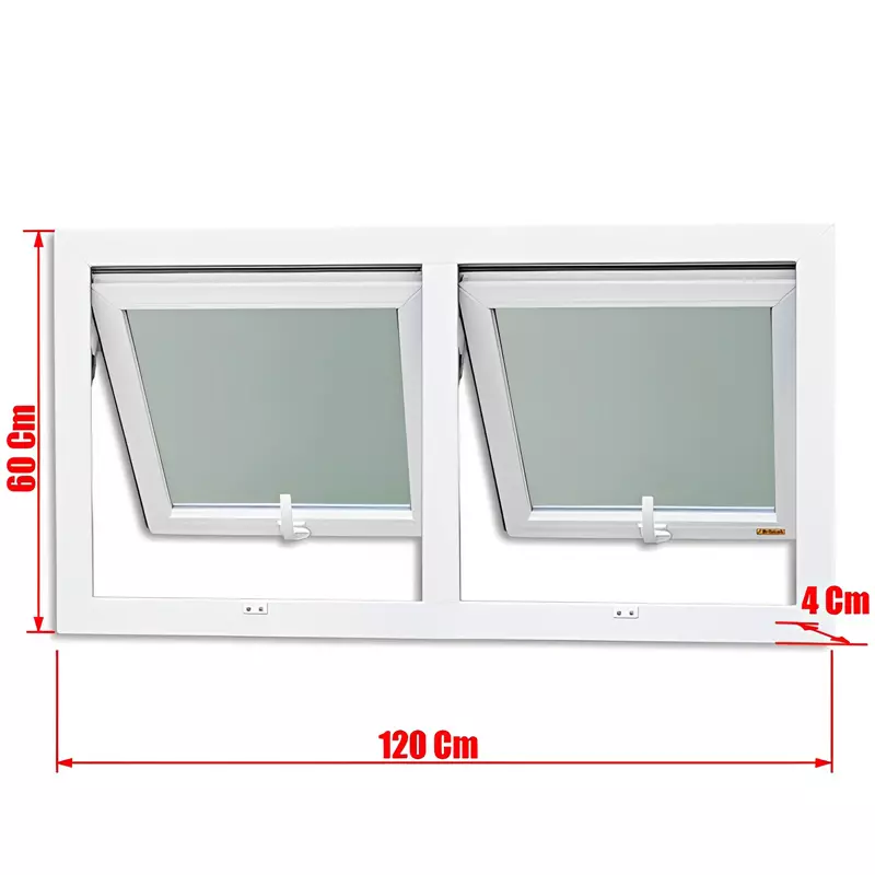 Janela de PVC Branco Vitro Máximo Ar 2 Seções Sem Grade Brimak Esqu - 4