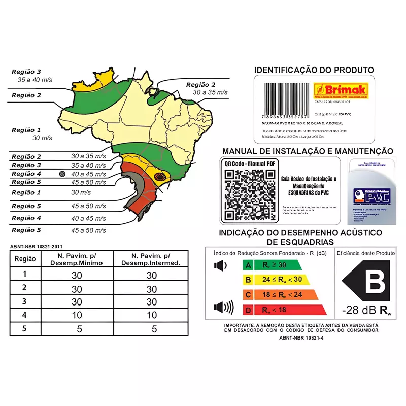 Janela de PVC Branco Vitro Máximo Ar Com Bandeira Sem Grade Brimak Es - 6