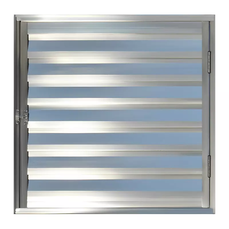 Porta Abrigo Alçapão Ventilado de Alumínio Natural Brimak Esquadrias Linha Plus