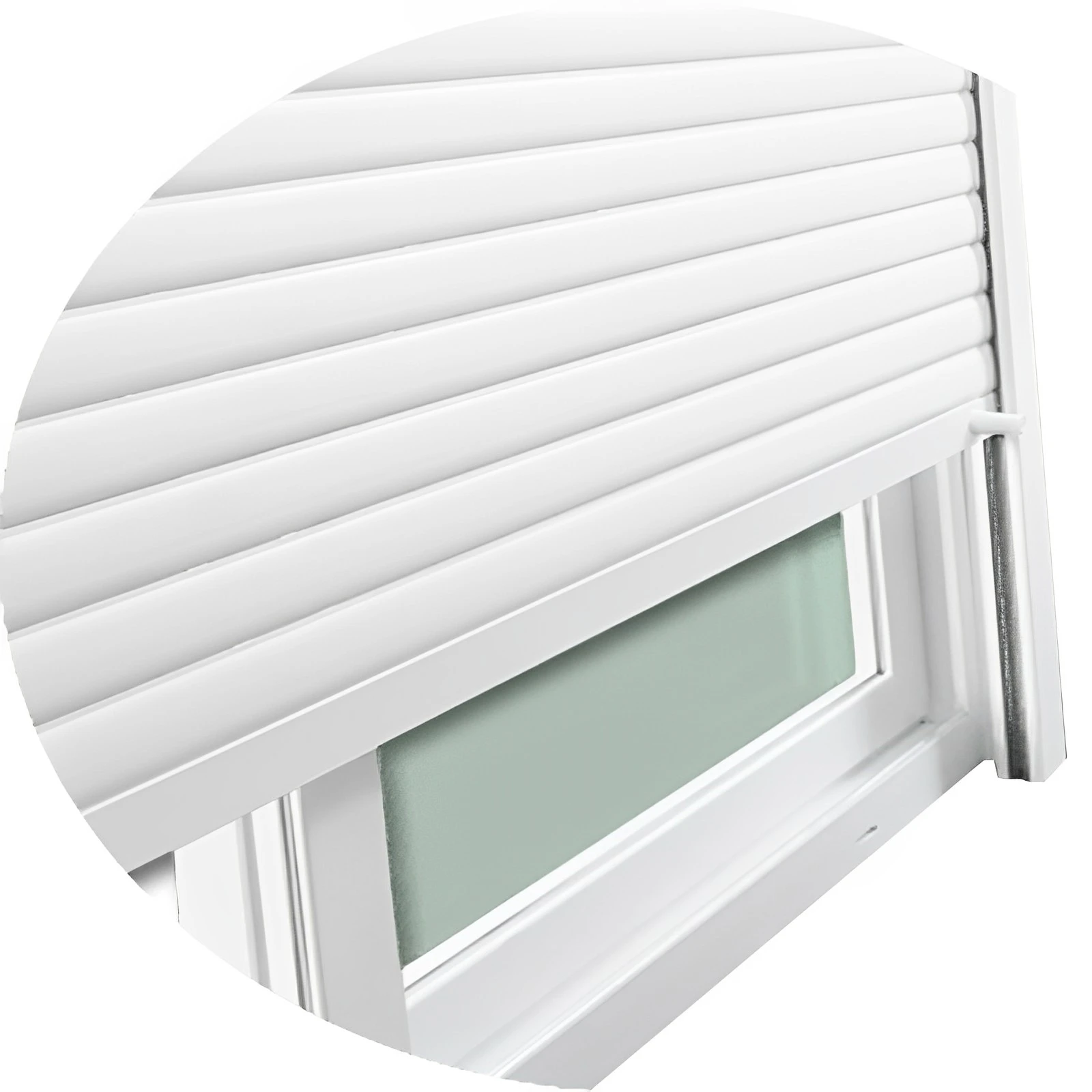 Porta Balcão de Correr de PVC Branco 2 Folhas Móveis Com Persiana In - 1