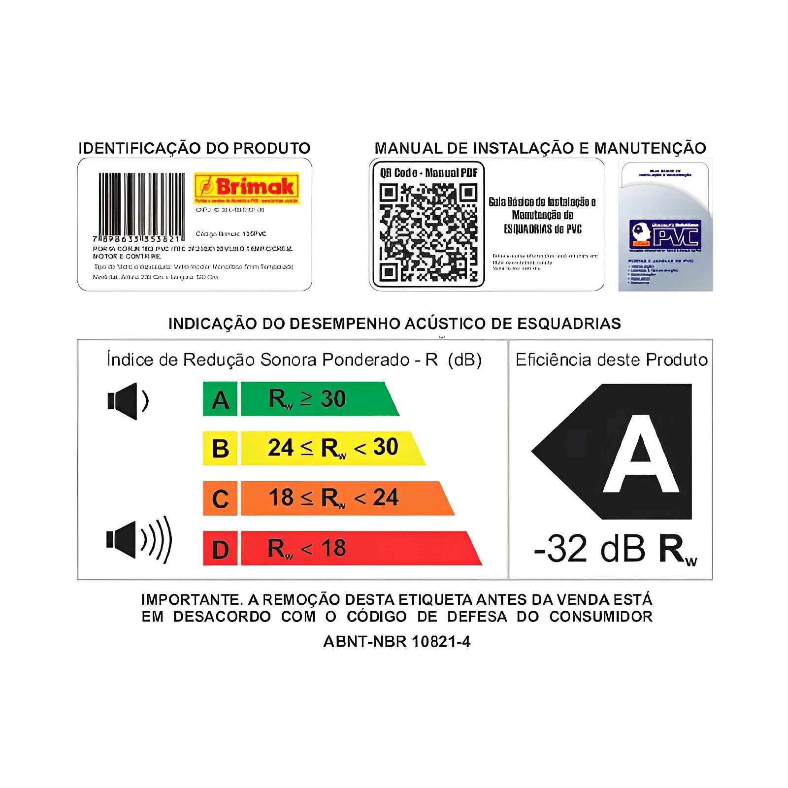 Porta Balcão de Correr de PVC Branco 2 Folhas Móveis Com Persiana In - 4