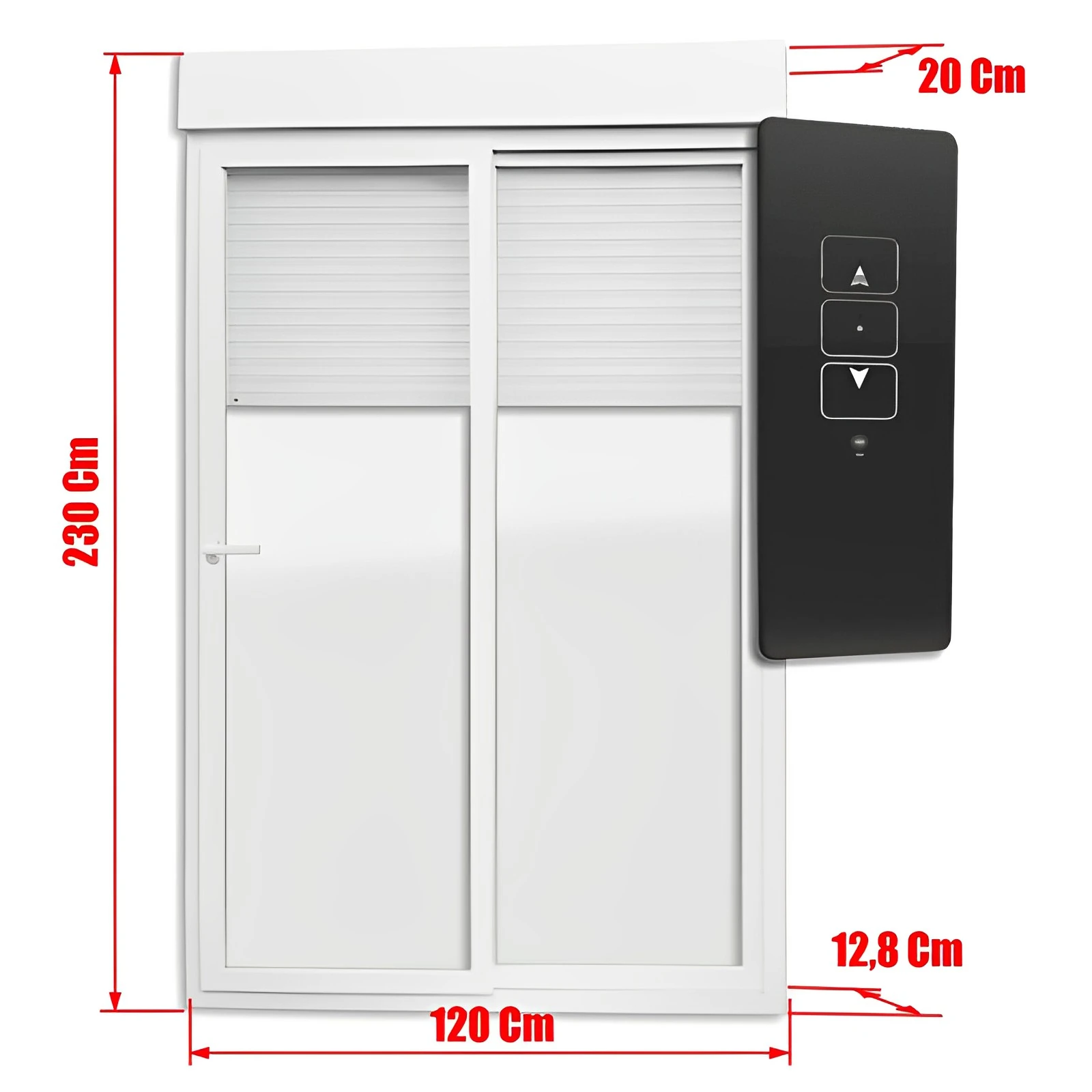 Porta Balcão de Correr de PVC Branco 2 Folhas Móveis Com Persiana In - 6