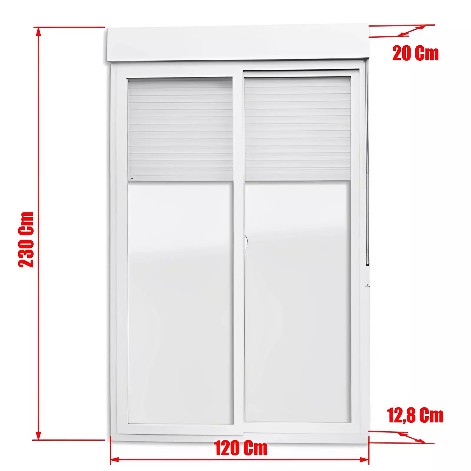 Porta Balcão de Correr de PVC Branco 2 Folhas Móveis Com Persiana In - 5