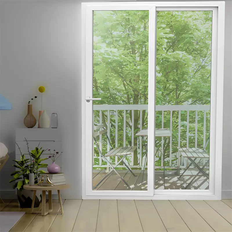 Porta Balcão de Correr de PVC Branco 2 Folhas Móveis e Fechadura Bri - 5