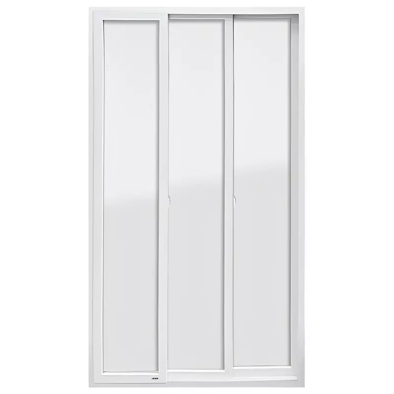 Porta Balcão de Correr de PVC Branco 3 Folhas Móveis de Vidros Brimak Esquadrias Linha Itec