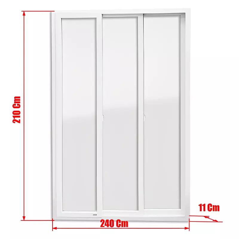 Porta Balcão de Correr de PVC Branco 3 Folhas Móveis de Vidros Brima - 6