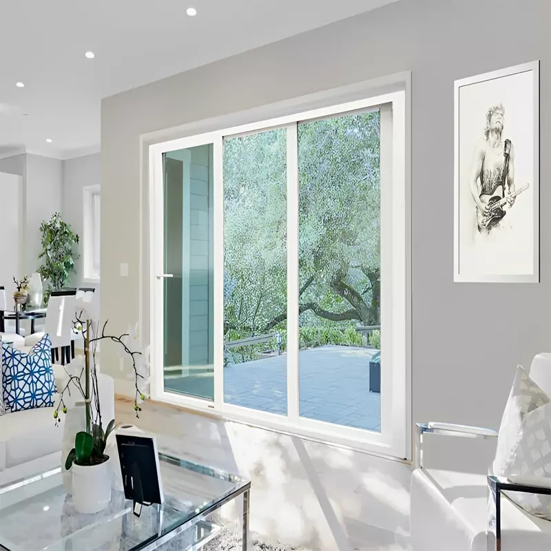Porta Balcão de Correr de PVC Branco 3 Folhas Móveis de Vidros  e Fe - 5