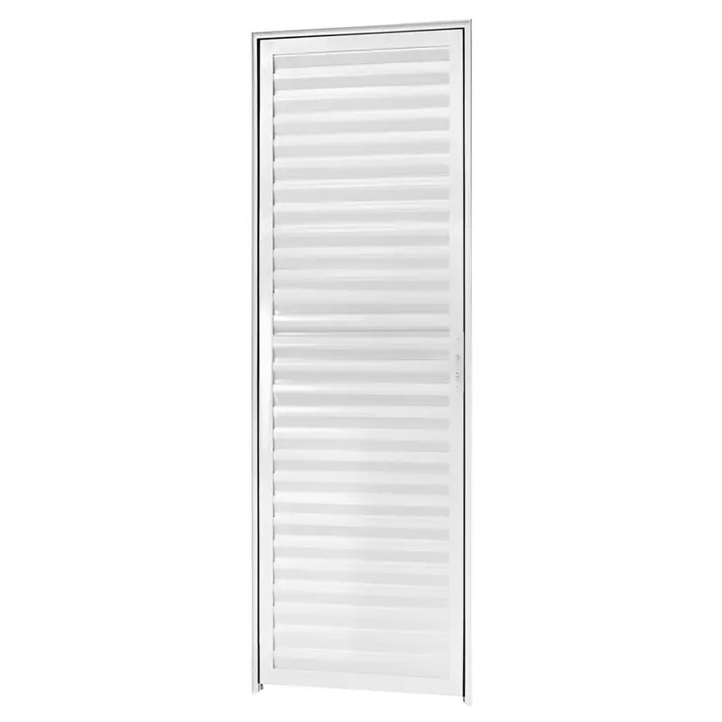 Porta de Alumínio Branco de Veneziana Brimak Esquadrias Linha L 25 - 1