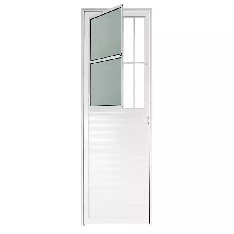 Porta de Alumínio Branco Social Para Sala Brimak Esquadrias Linha L 2 - 1