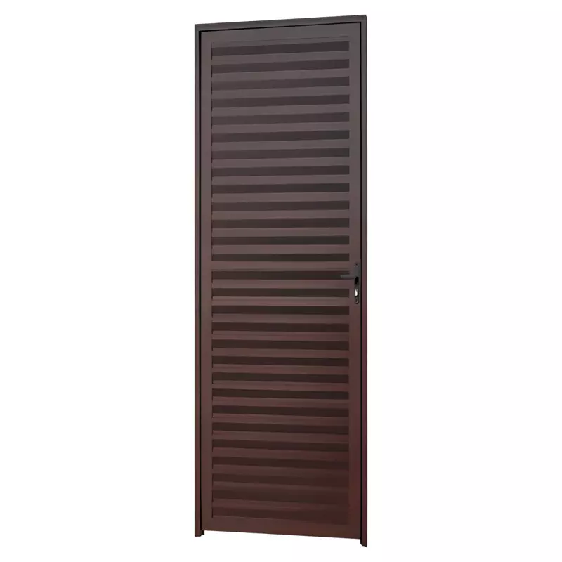 Porta de Alumínio Marrom Corten de Veneziana Brimak Esquadrias Linha - 1