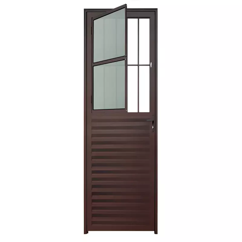 Porta de Alumínio Marrom Corten Social Para Sala Brimak Esquadrias Li - 1