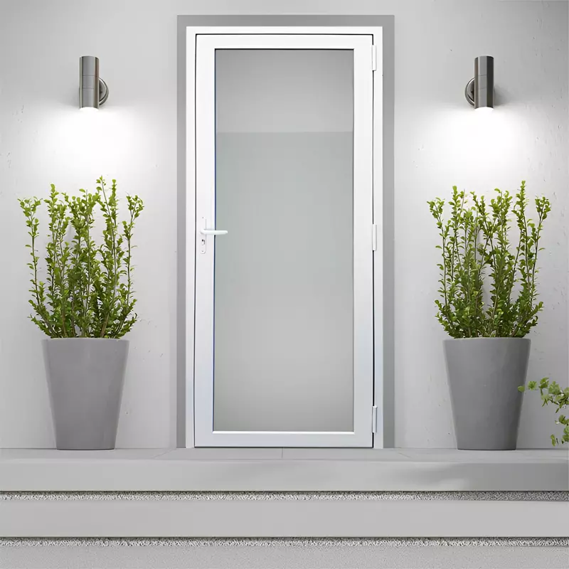 Porta de PVC Branco Com 1 Vidro Brimak Esquadrias Linha Itec - 5
