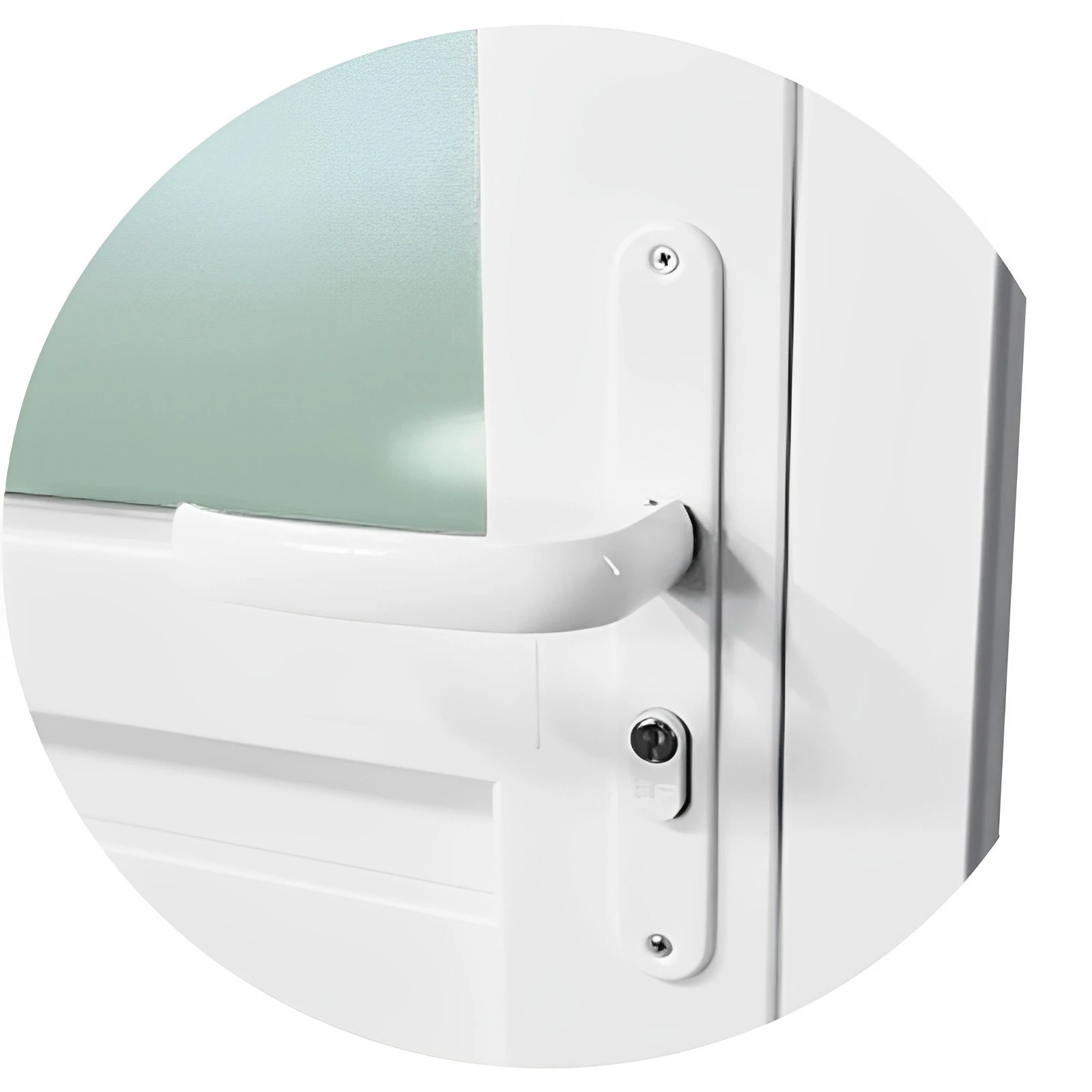 Porta de PVC Branco Com 2 Vidros Brimak Esquadrias Linha Itec - 2