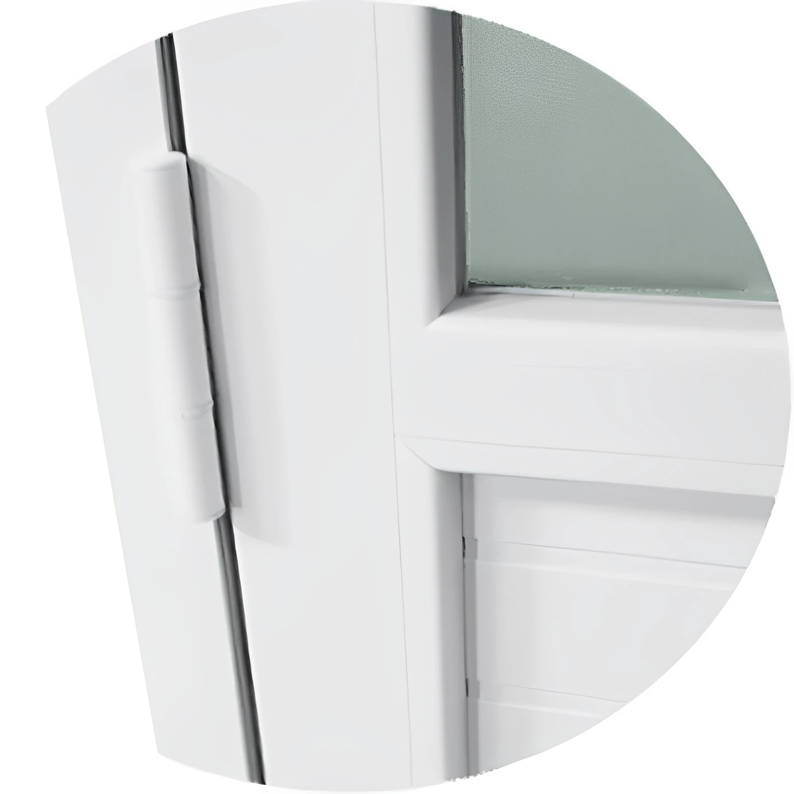 Porta de PVC Branco Com 2 Vidros Brimak Esquadrias Linha Itec - 3