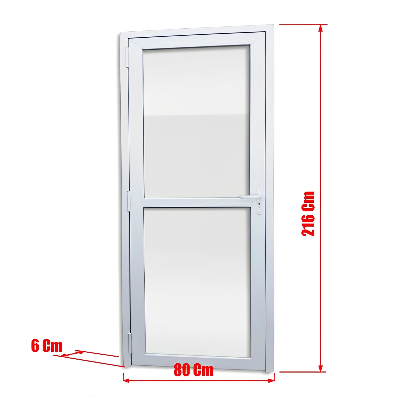 Porta de PVC Branco Com 2 Vidros Brimak Esquadrias Linha Itec - 5