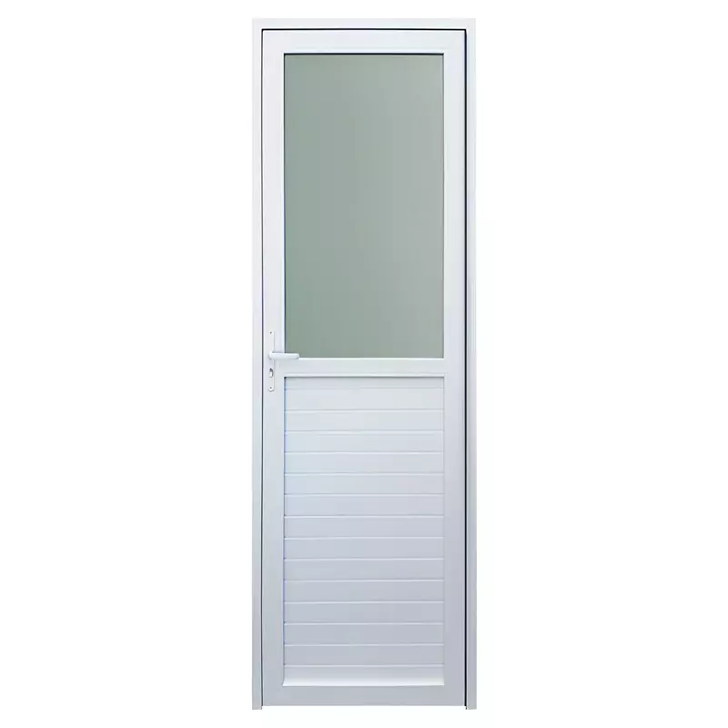 Porta de PVC Branco Mista Brimak Esquadrias Linha Itec