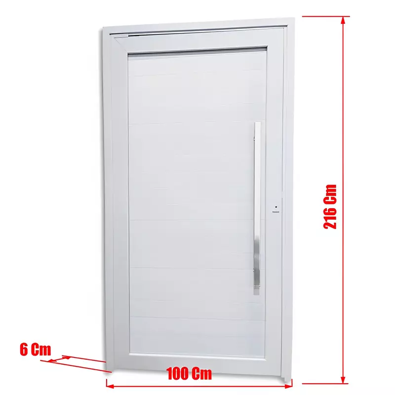 Porta Pivotante de PVC Branco Lambril com Puxador Brimak Esquadrias Li - 4