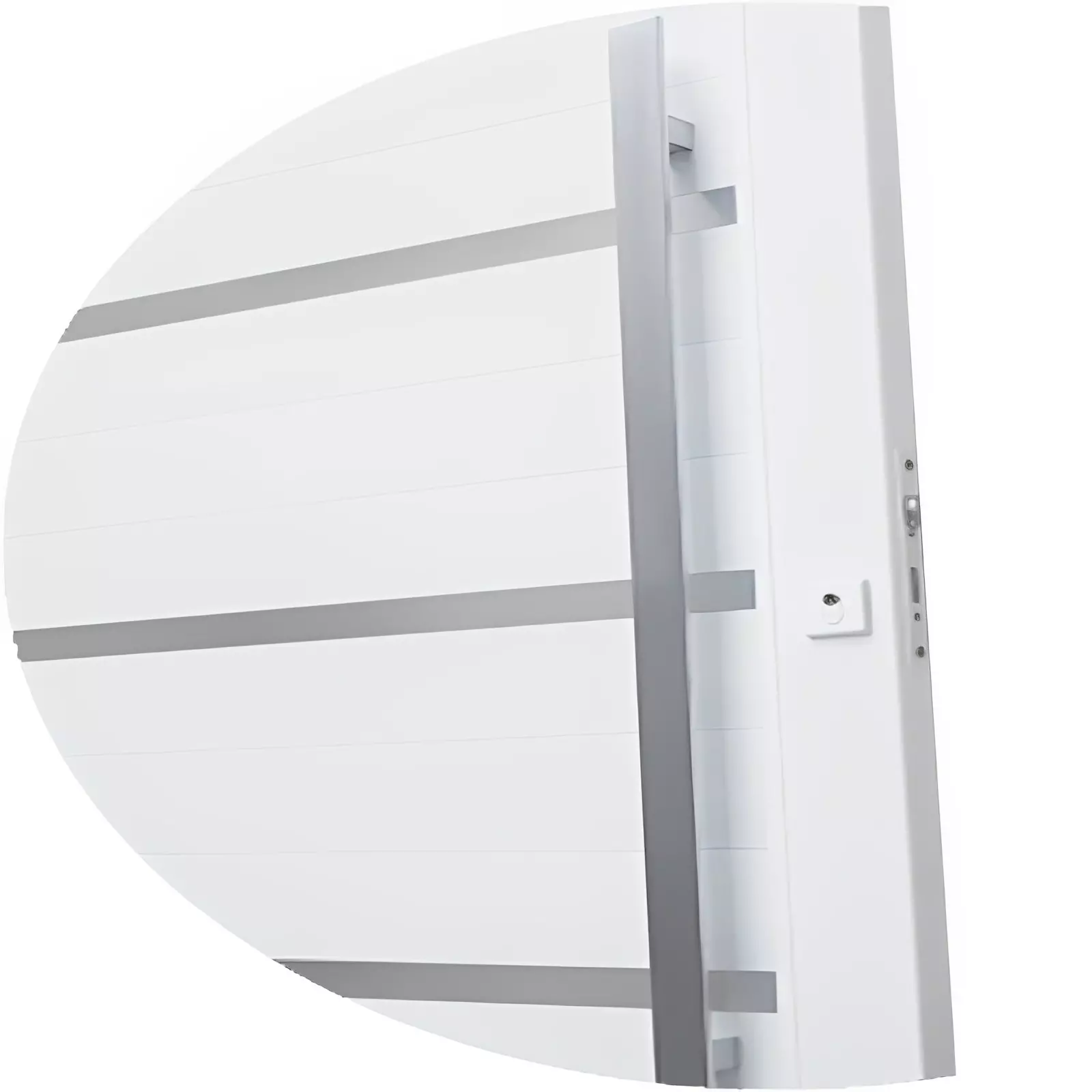 Porta Pivotante de PVC Branco Miraggio com Puxador Brimak Esquadrias L - 2