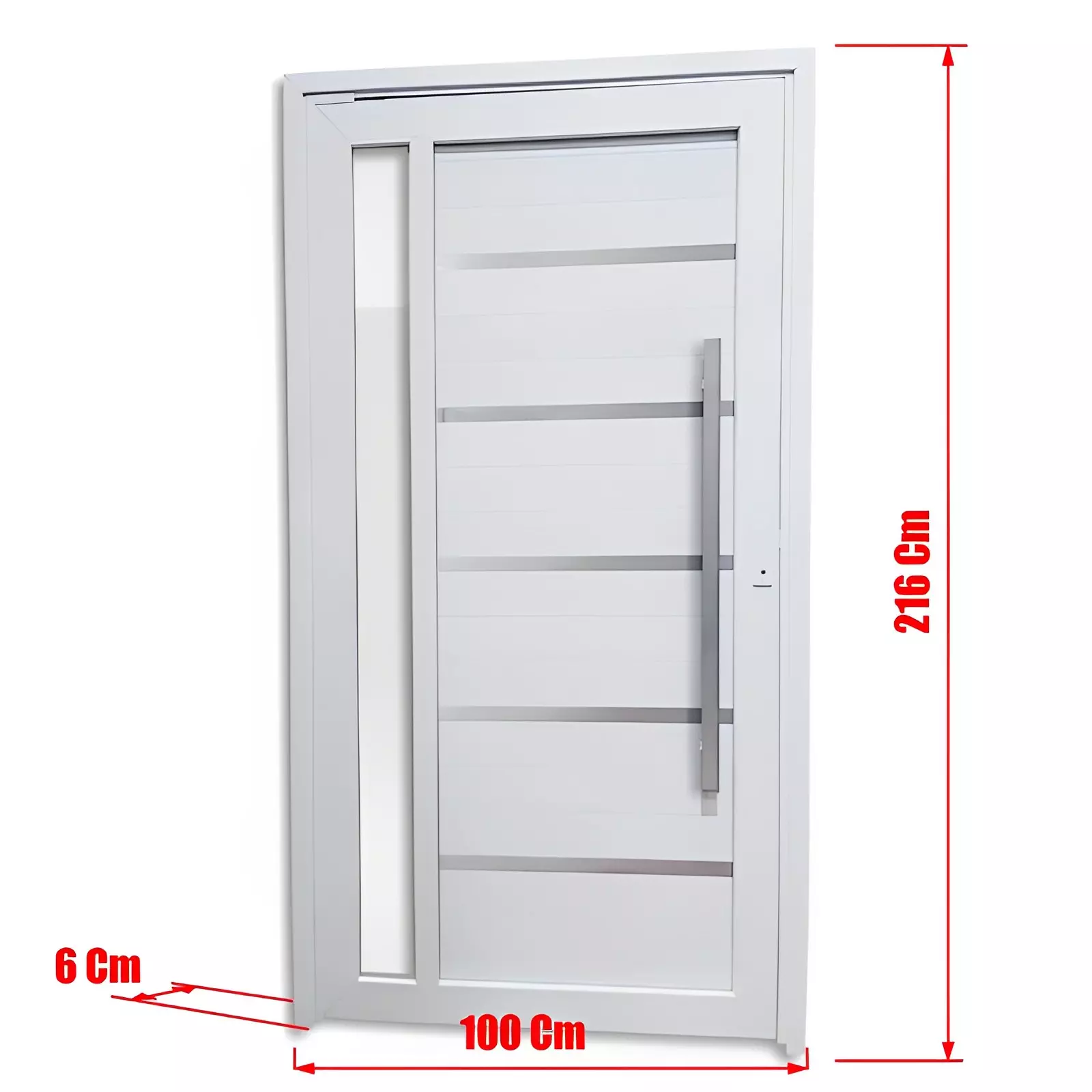 Porta Pivotante de PVC Branco Miraggio com Puxador Brimak Esquadrias L - 4