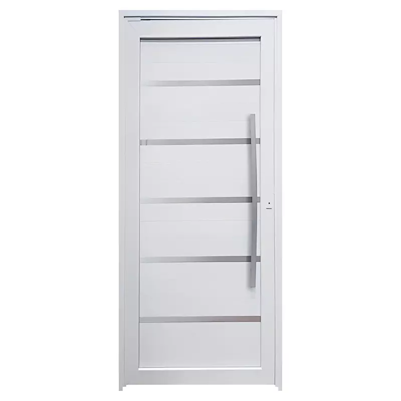 Porta Pivotante de PVC Branco Premium com Puxador Brimak Esquadrias Li - 1
