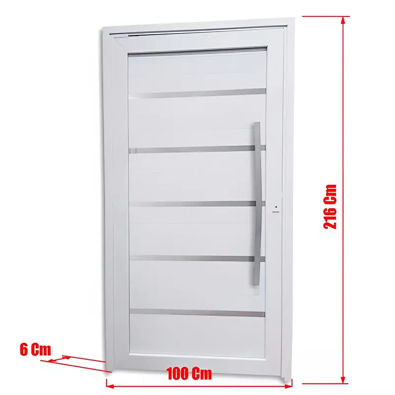 Porta Pivotante de PVC Branco Premium com Puxador Brimak Esquadrias Li - 3
