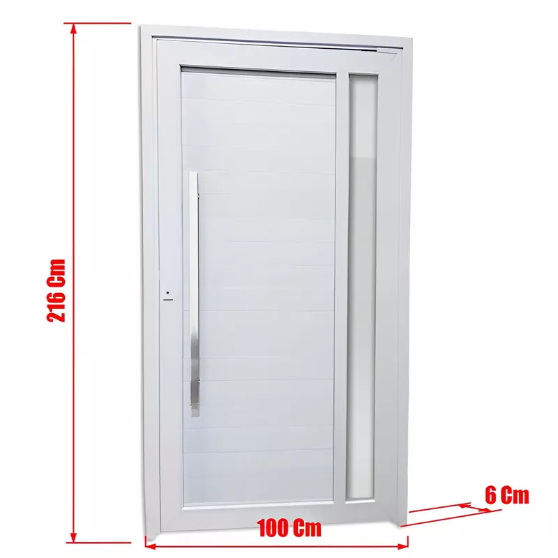 Porta Pivotante de PVC Branco Visione com Puxador Brimak Esquadrias Li - 4