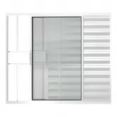 Janela de Alumínio Branco Veneziana de Correr 3 Folhas Com Grade Brimak Esquadrias Linha Confort