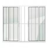 Janela de Alumínio Branco Vitro de Correr 4 Folhas Com Grade Brimak Esquadrias Linha Confort