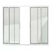 Janela de Alumínio Branco Vitro de Correr 4 Folhas Sem Grade Brimak Esquadrias Linha Confort