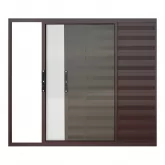 Janela de Alumínio Marrom Corten Veneziana de Correr 3 Folhas Sem Grade Brimak Esquadrias Linha Confort