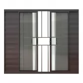 Janela de Alumínio Marrom Corten Veneziana de Correr 6 Folhas Com Grade Brimak Esquadrias Linha Confort