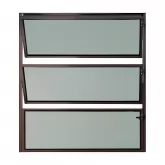 Janela de Alumínio Marrom Corten Vitro Basculante Brimak Esquadrias Linha Master