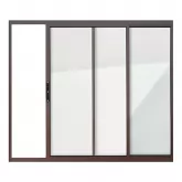 Janela de Alumínio Marrom Corten Vitro de Correr 2 Folhas Sem Grade Brimak Esquadrias Linha Confort