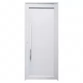 Porta Pivotante de PVC Branco Lambril com Puxador Brimak Esquadrias Linha Tecplus100
