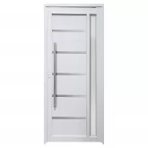 Porta Pivotante de PVC Branco Miraggio com Puxador Brimak Esquadrias Linha Tecplus100
