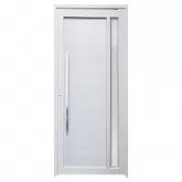 Porta Pivotante de PVC Branco Visione com Puxador Brimak Esquadrias Linha Tecplus100