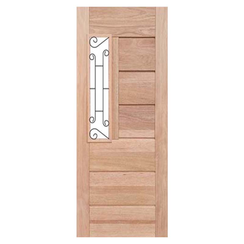 Folha de Porta de Madeira Maciça BBB Com Grade Vertical Casmavi de Cedro Arana