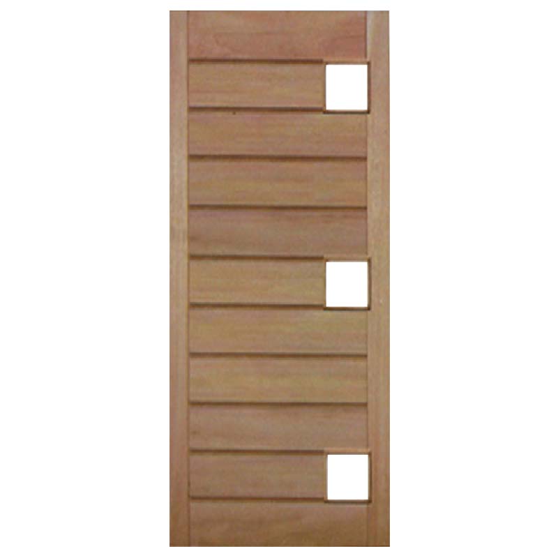 Folha de Porta de Madeira Maciça Mexicana Horizontal Para 3 Vidros Casmavi de Cedro Arana