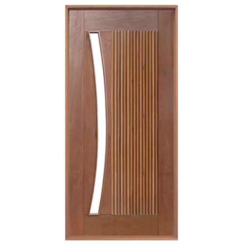 Porta Pivotante Barcelona de Madeira Maciça Reto de Cedro Arana Batentes de 14 CM Vidro Em Arco Casmavi