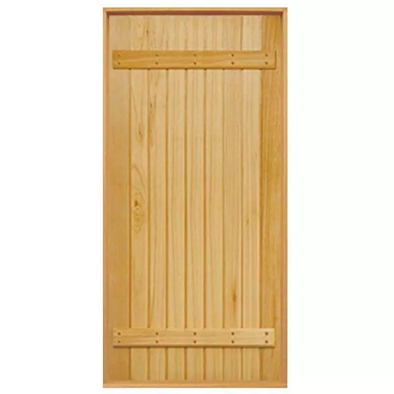 Porta Pivotante Mexicana Com Trava Externa de Madeira Maciça Reto de Cedro Arana Batentes de 14 CM Casmavi