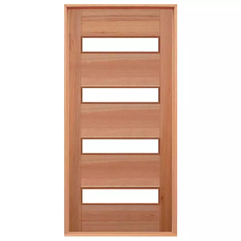 Porta Pivotante Para 4 Vidros de Madeira Maciça Reto de Cedro Arana Batentes de 14 CM Casmavi