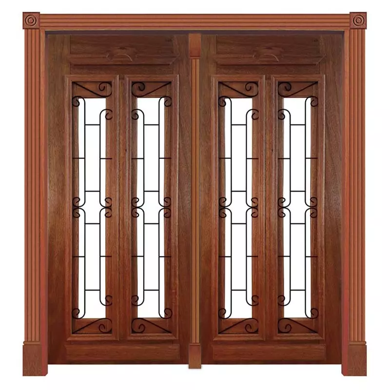 Portal de Abrir Alteza Com Grade 231 Madeira Maciça Reto de Cedro Arana Batentes de 14 CM Casmavi
